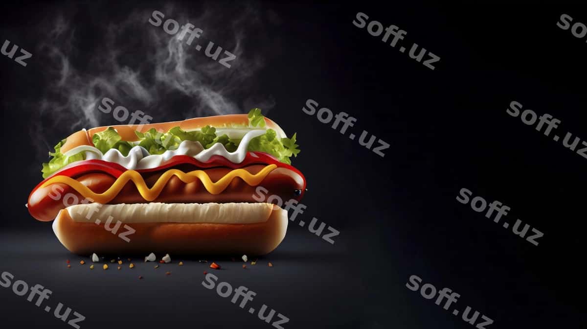 Hot dog mustard ketchup bilan u | Hot dog with mustard ketchup it 1