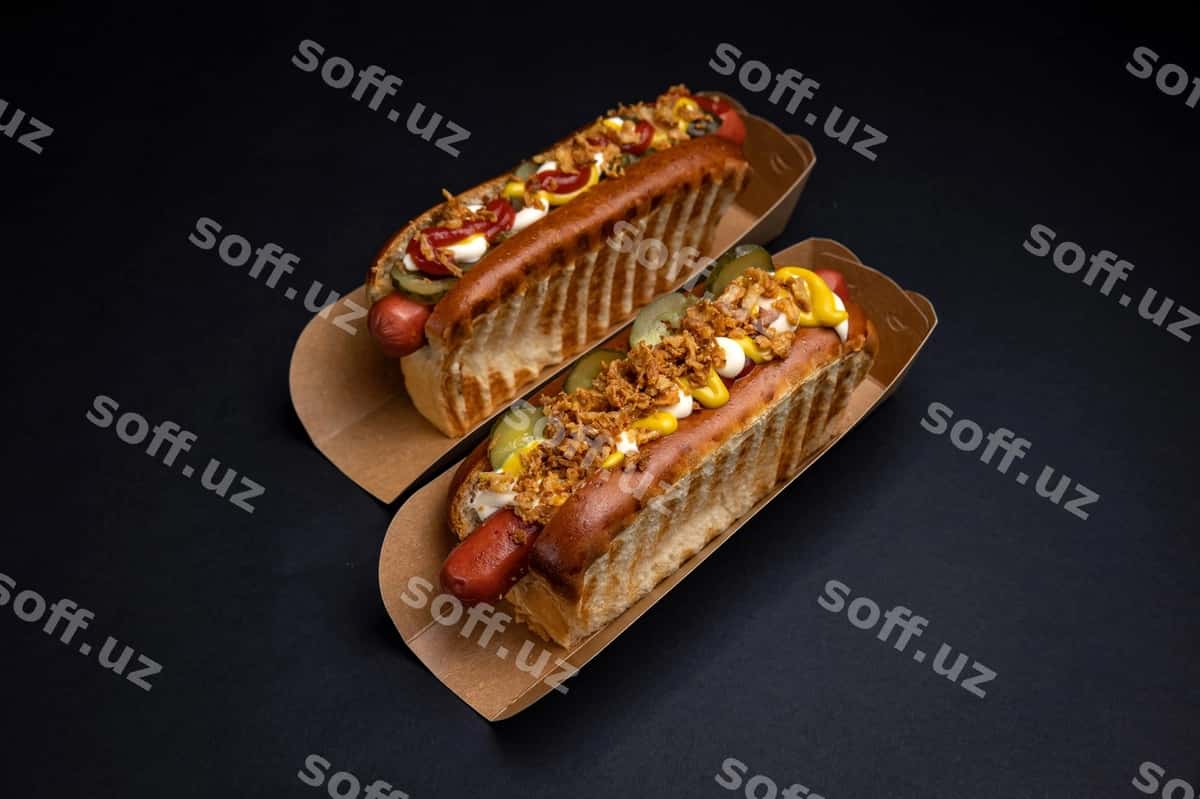 Hot-doglar, qog'ozlik likopchalar, sosisli souse | Hot dogs paper plates with sausages sauce 1