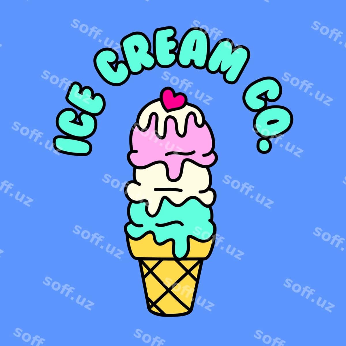 Yurak shaklidagi muzza konfetasi | Ice cream cone with heart top 1