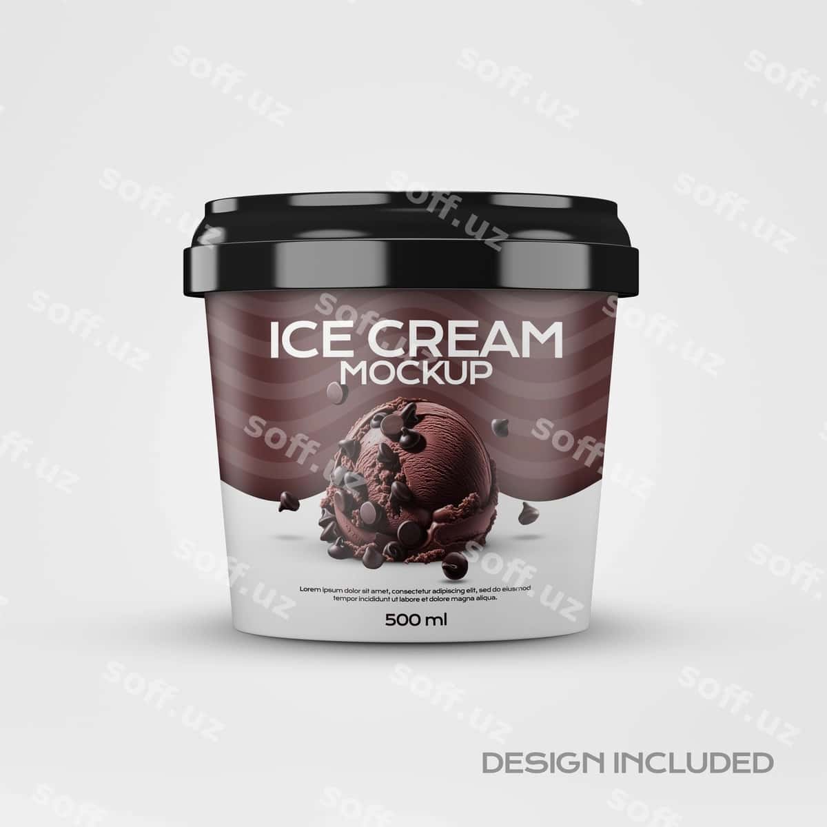 Muzqaymoq mockup 300 ml | Ice cream mockup 300ml 1