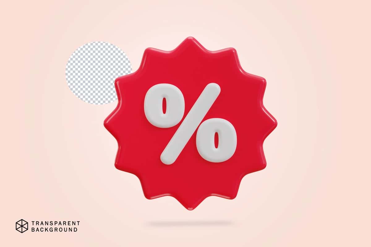 3D chegirma foizi belgisi | 3d discount percentage icon 1