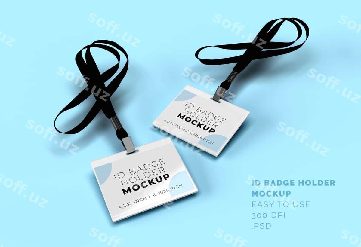 ID belgisi baget ushlovchi model | Id tag badge holder mock up 1
