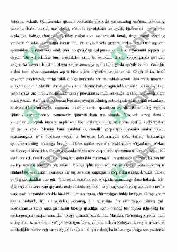,,Ikki eshik orasi” asaridagi timsollar olami 3