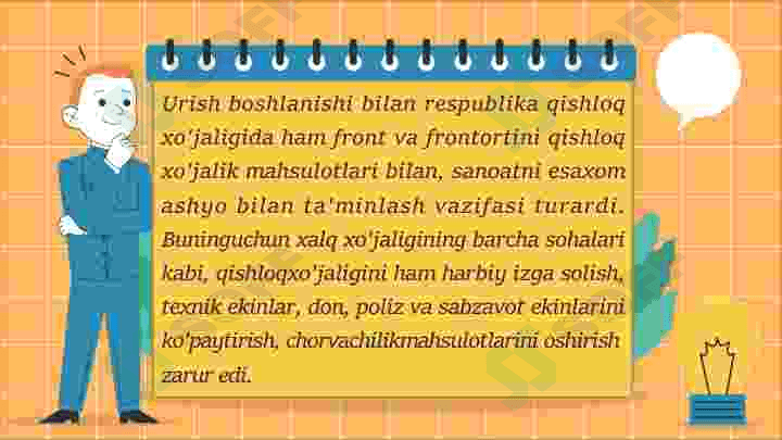 Ikkinchi jahon urushida respublikada qishloq xo`jaligi 3
