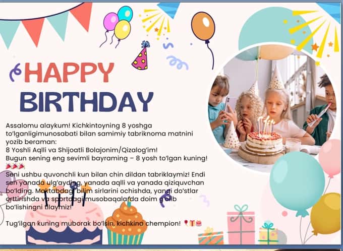 chaqaloq uchun sertifikat namuna 2