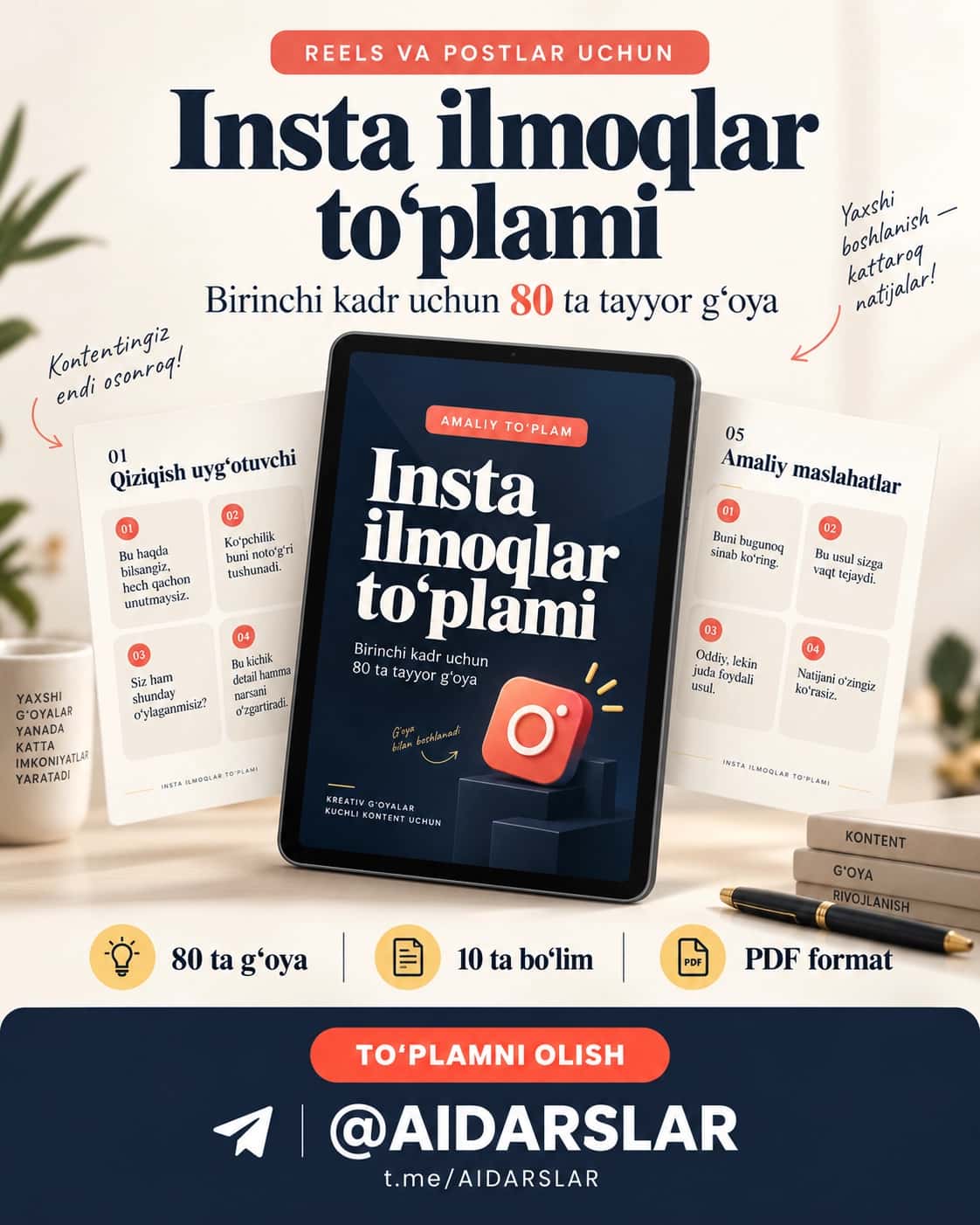 Insta ilmoqlar to'plami (Instagram uchun HOOK lar) 1
