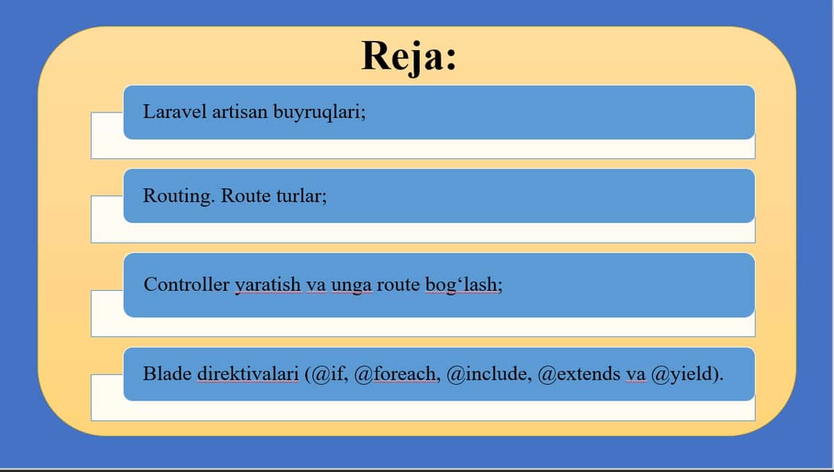 Laravel artisan buyruqlari; 2