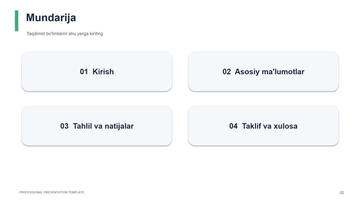 Power Point Taqdimot Shabloni 20 list 2