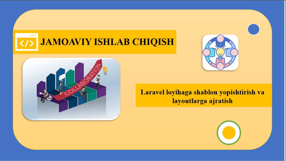 Laravel loyihaga shablon yopishtirish va layoutlarga ajratish 1