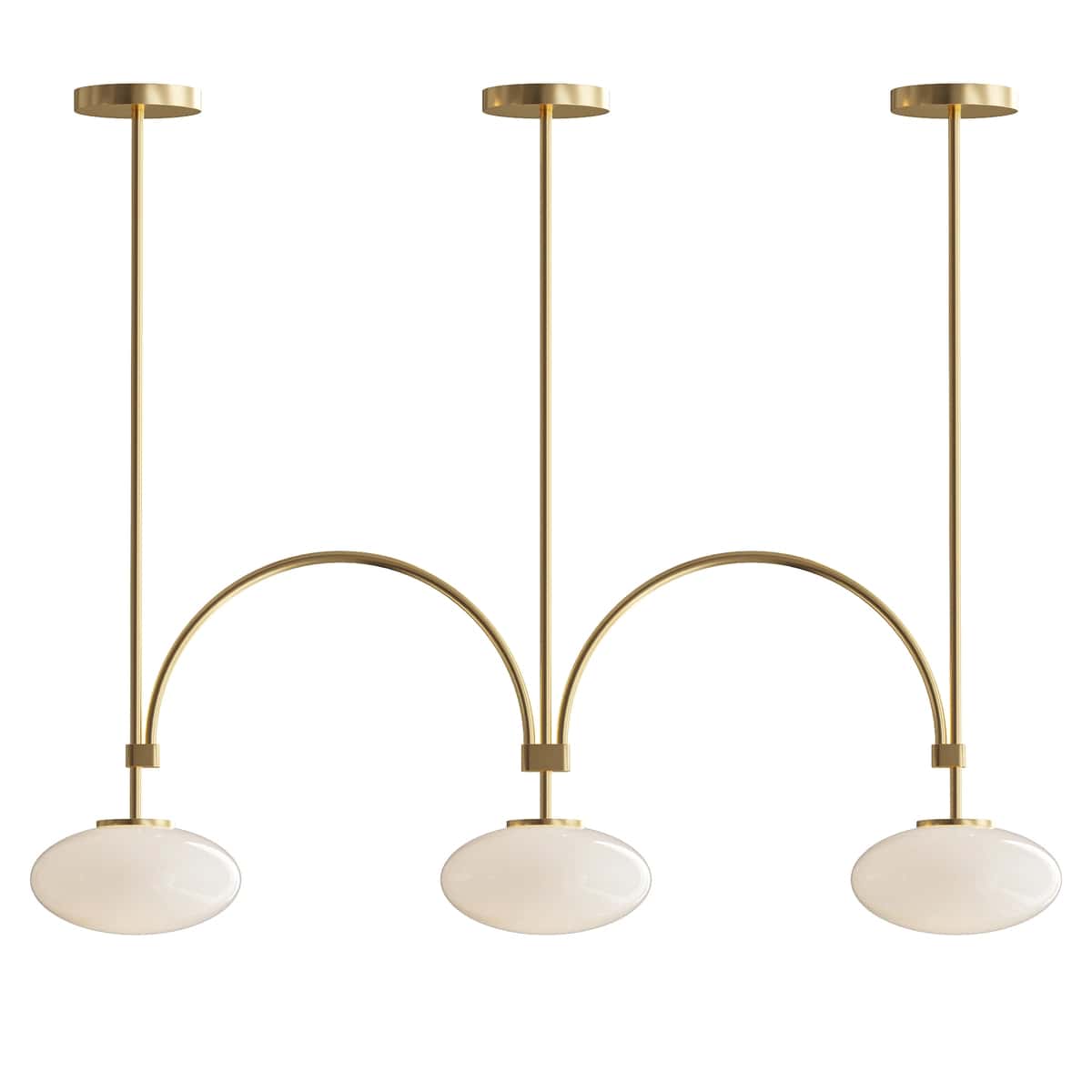 Milo Linear Brass Glass Pendant Lamp 1
