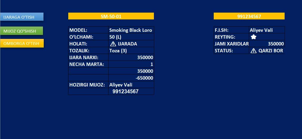Ijara biznesi uchun CRM. Qidiruv paneli va foydalanish yo'riqnomasi bilan birga 1