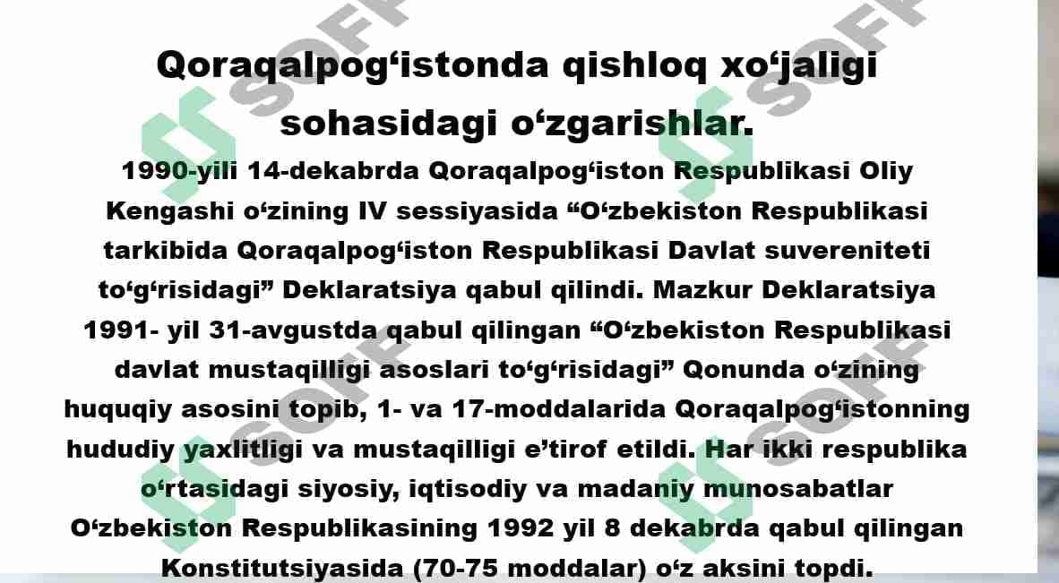 MUSTAQILLIK YILLARIDA QORAQALPOG`ISTON RESPUBLIKASI 1