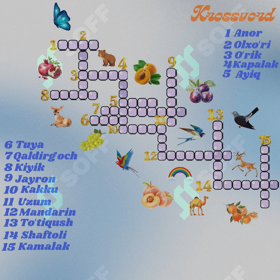 Krossvord, qiziqarli boshqotirma oʻyini / Barchaga birdek 1