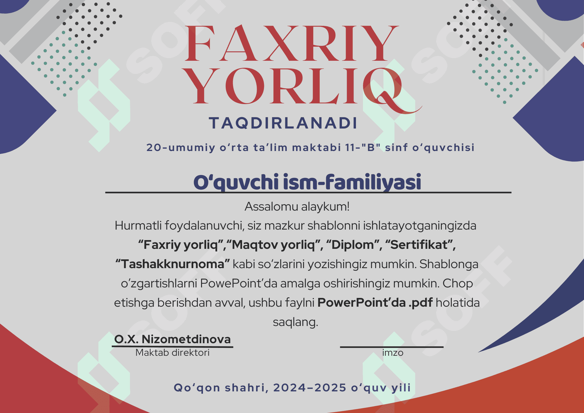 Faxriy yorliq 1