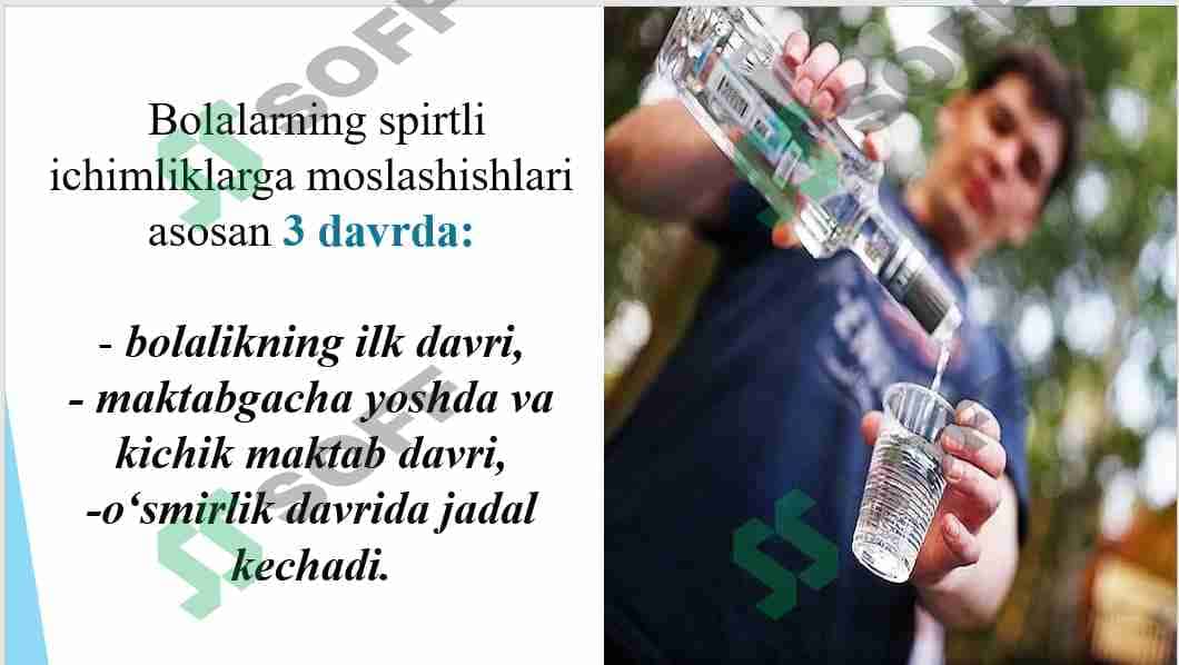 Spirtli ichimliklar iste`mol qilishga moyil o'smirlar bilan olib boriladigan ijtimoiy-pedagogik faoliyat 1