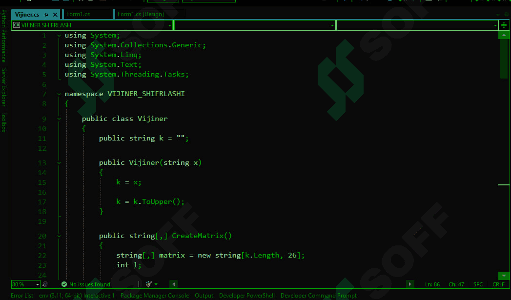 Vijiner Shifrlashi (CSharp Winform) 2