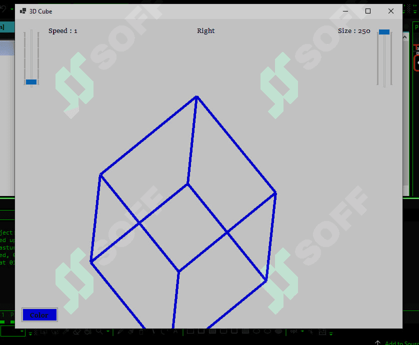 Animatsion 3D kub (3D cube), C# winform animatisya 2