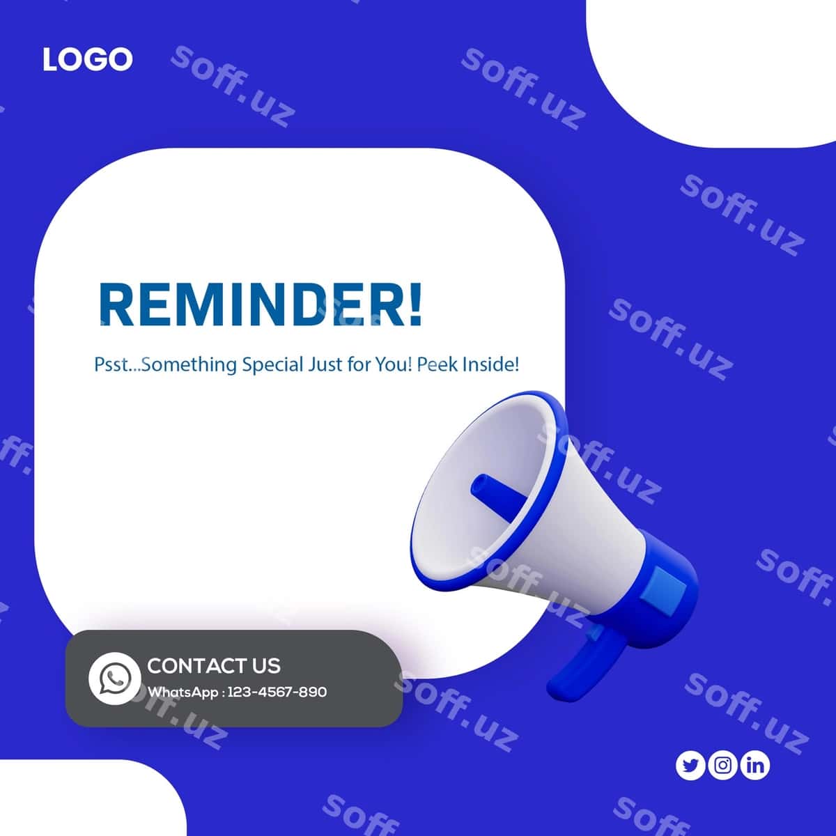Ijtimoiy tarmoqlardagi muhim e'lon posti | Important social media announcement post 1