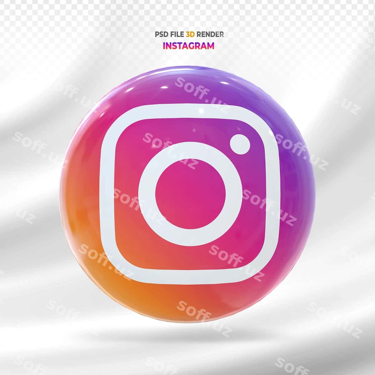 Instagram sharqishlar ijtimoiy tarmoqlar ikonasi 3D | Instagram balloons social media icon 3d 1