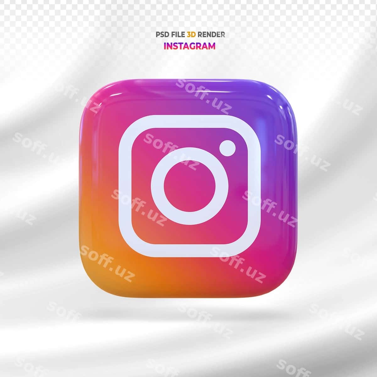 Instagram ijtimoiy tarmoqlar logotipi 3D render | Instagram social media logo 3d render 1