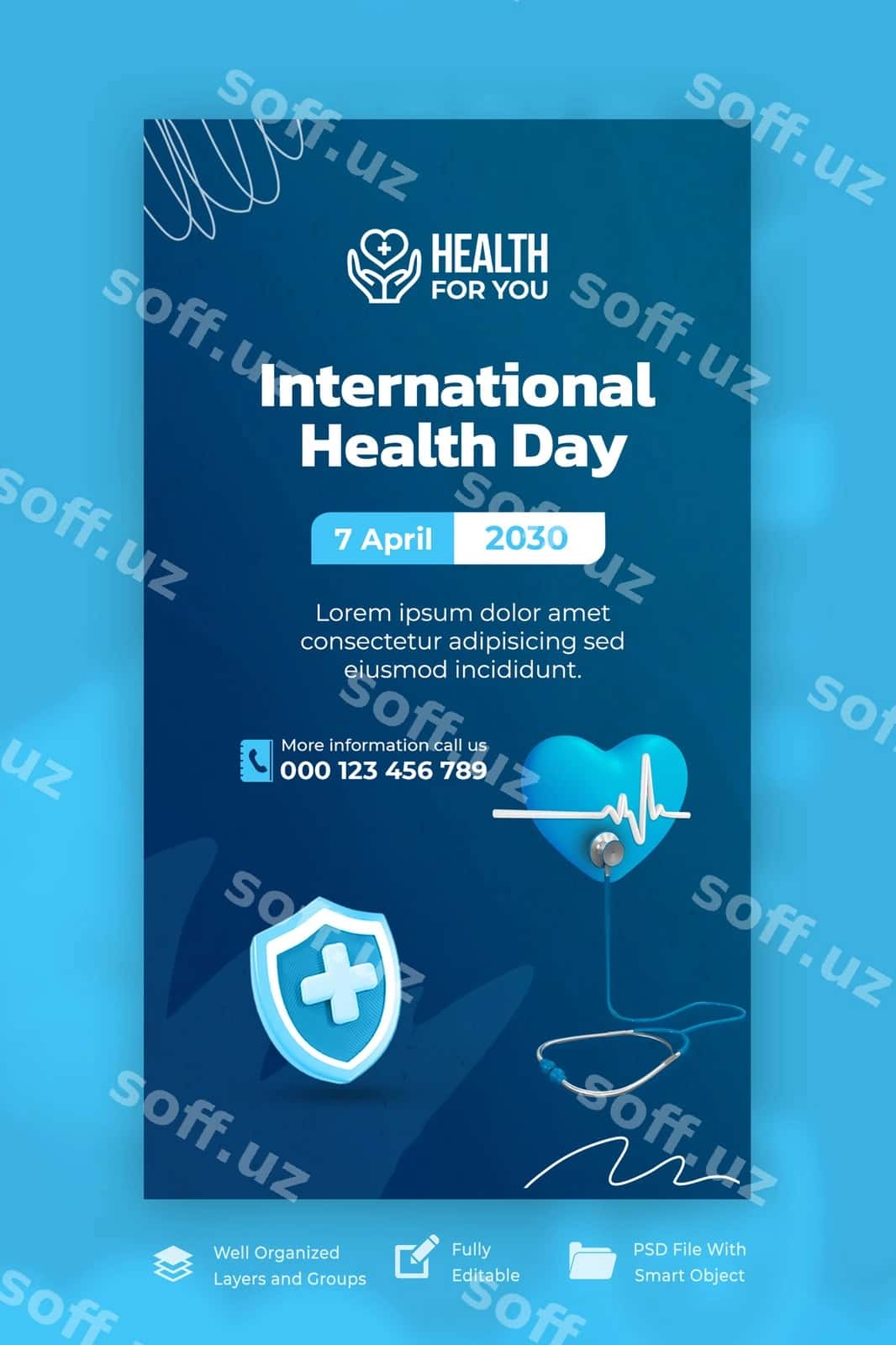 Xalqaro sog'liq kun hikoya shabloni | International health day story template 1