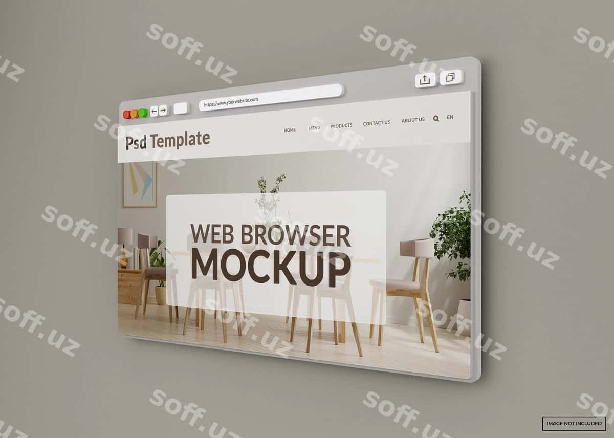 Internet brauzeri veb-sahna prototipi | Internet browser web page mockup 1