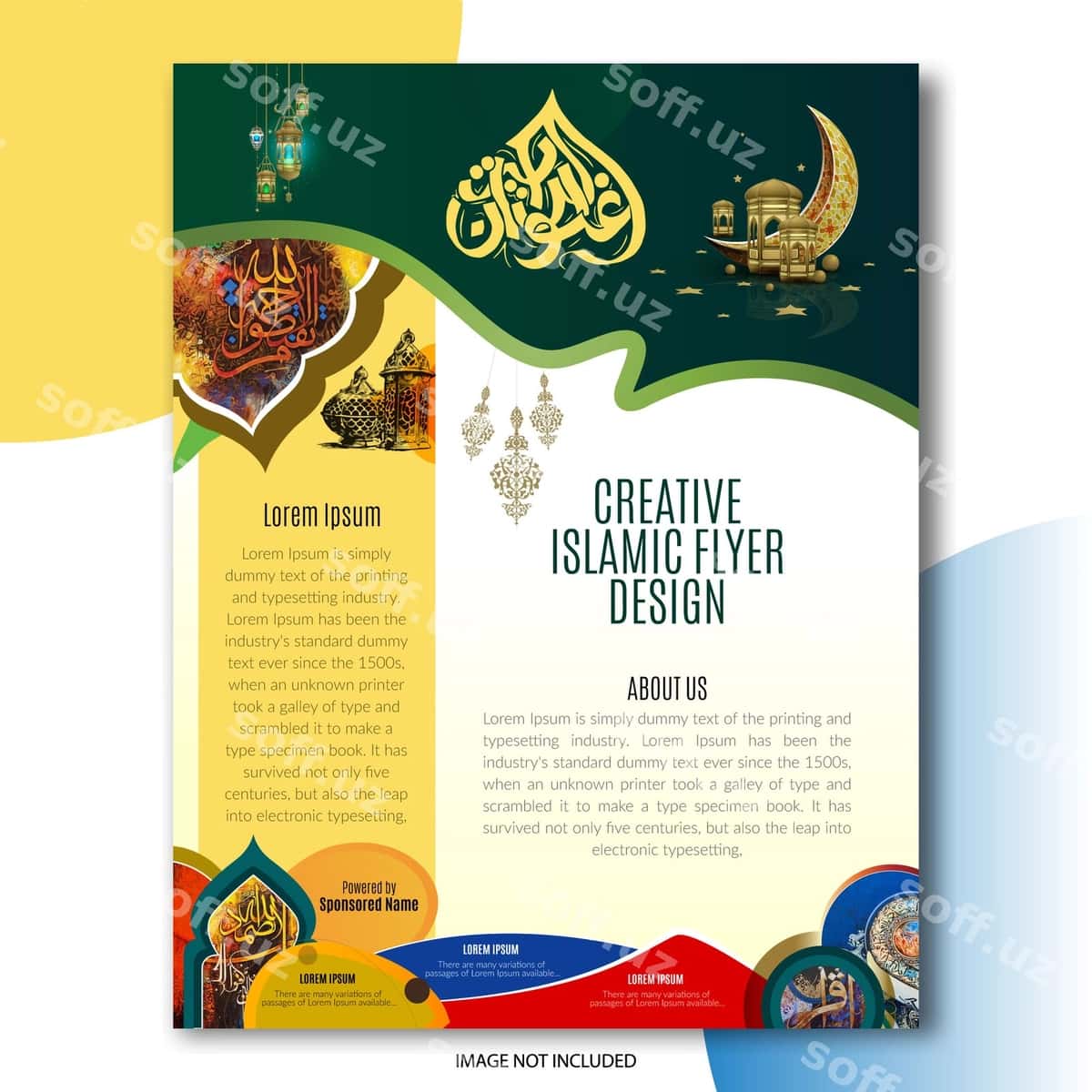 Islomiy noyob flyer dizayn shabloni | Islamic unique flyer design template 1