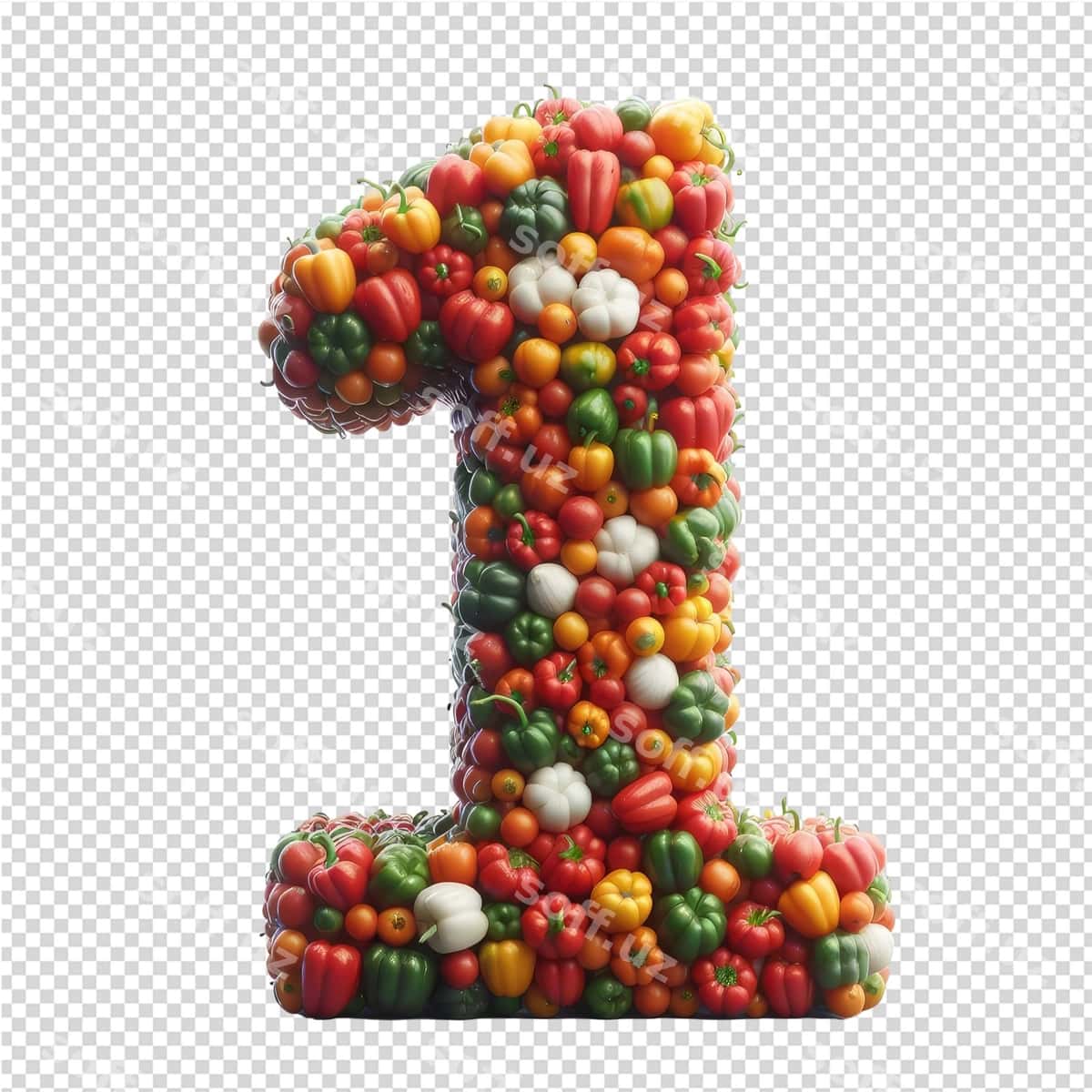 Izolyatsiya qilingan 3D raqami aniq png canva | Isolated 3d number clear png canva 1