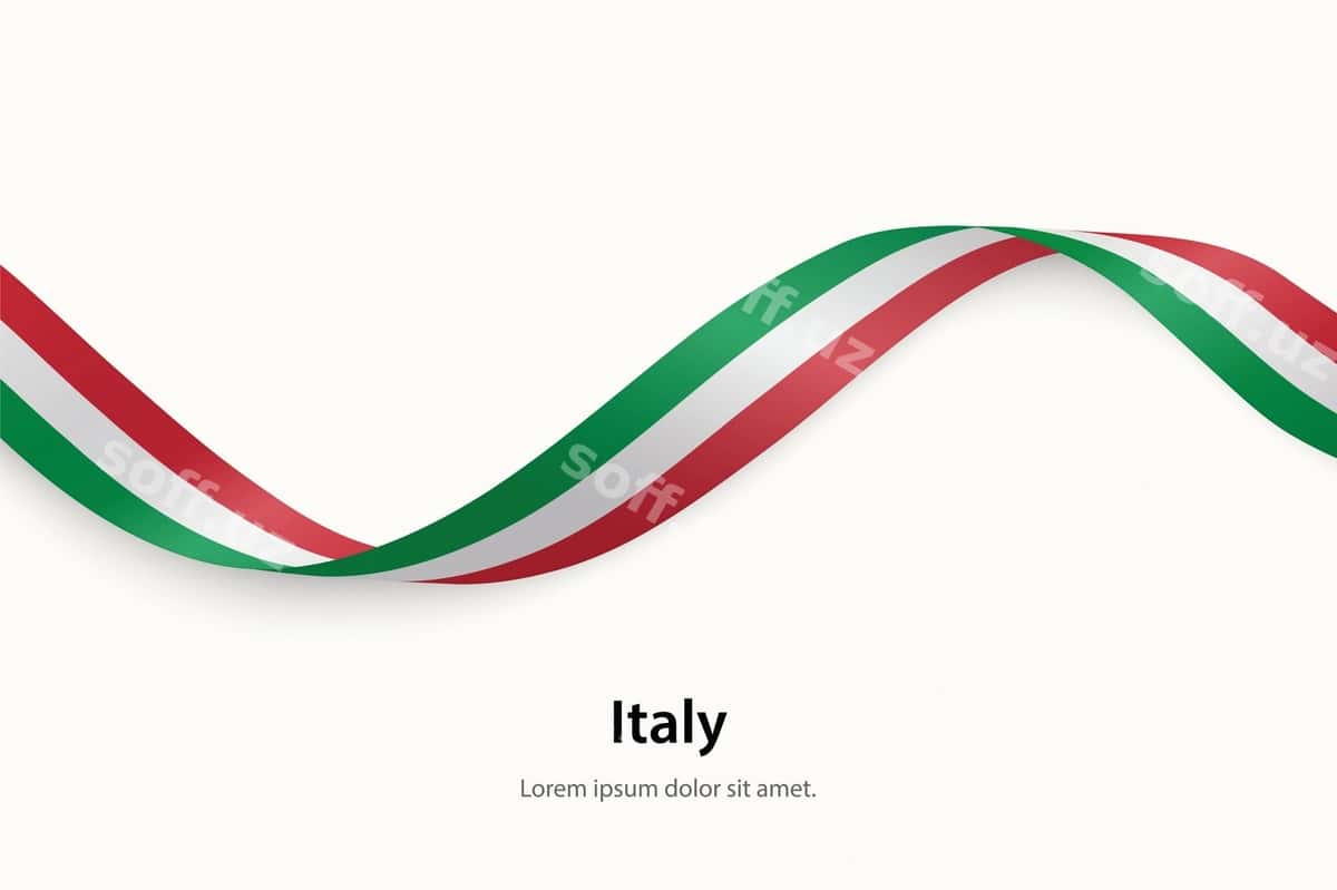 Italiya bayrog'i silkituvchi lenta | Italy flag waving ribbon 1