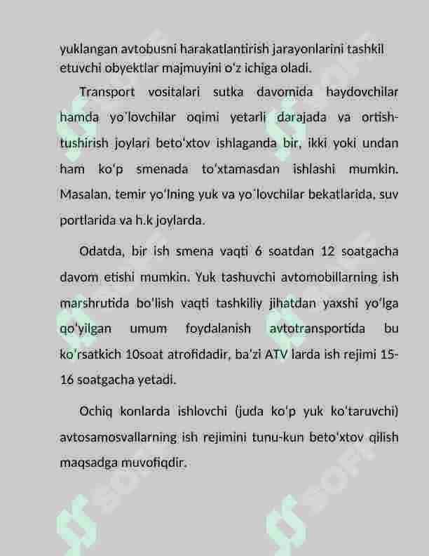 Yo’lovchilarni tashuvchi jamoat transporti turlari texnik-eksplutatsion ko’rsatgichlari 4