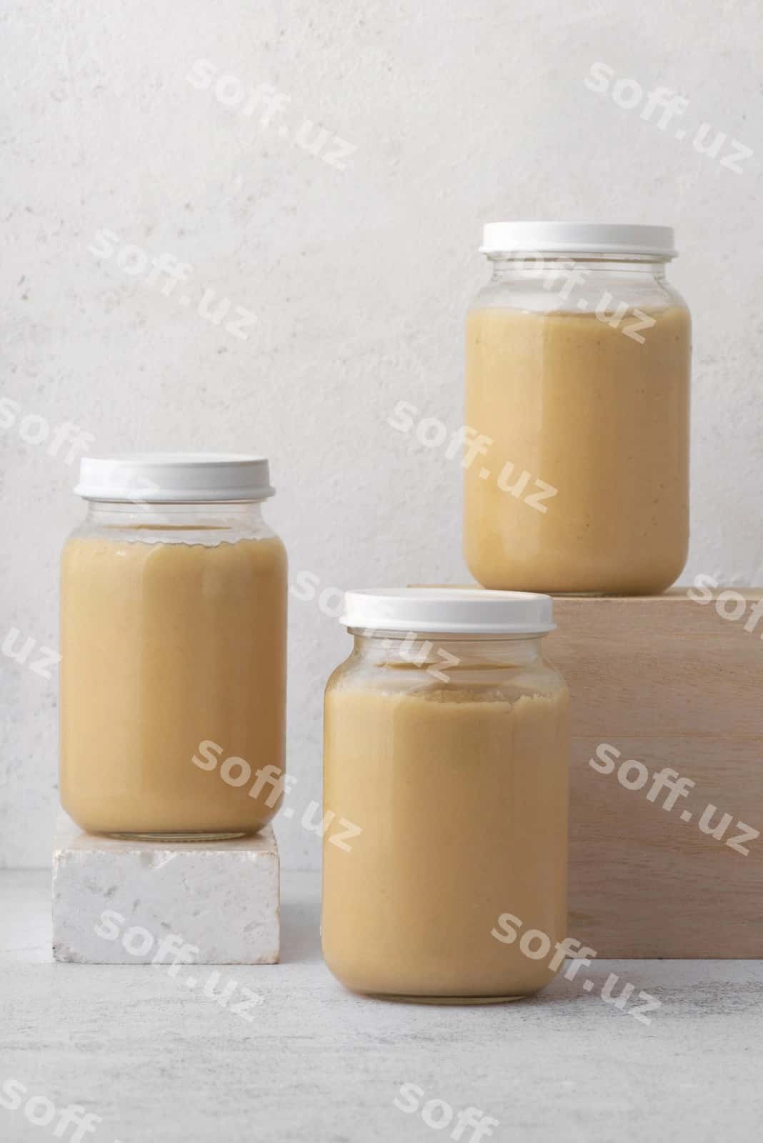 Banka Bolalar ovqati turkumi modeli | Jars with baby food assortment mockup 1
