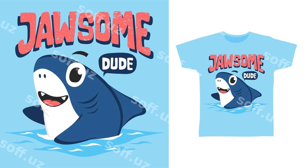 Jawsome shark tshirt dizayni | Jawsome shark tshirt design 1