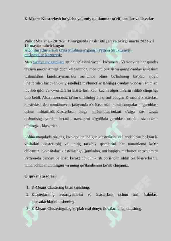 K-means algaritmlari 1