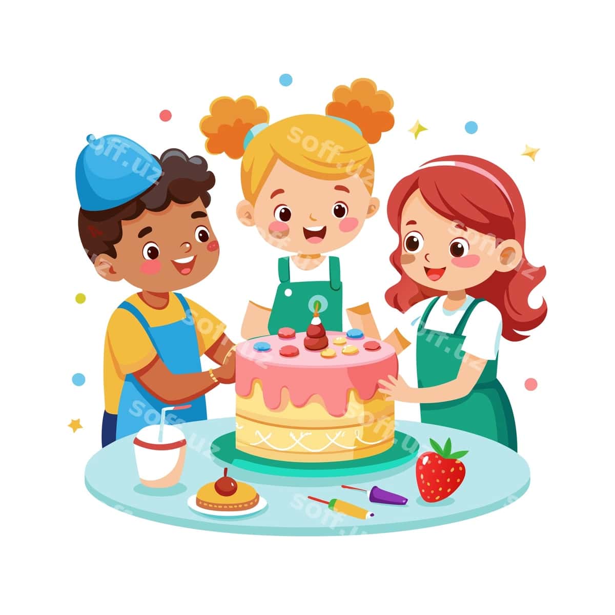 Bolalar uchun vektorli illyustratsiya konsepsiyasi | Kids moments vector illustration concept 1