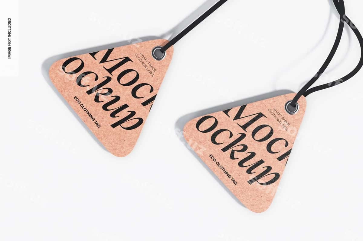 Qraft qog'oz kiyim etiketi namunasi | Kraft paper clothing label mockup 1