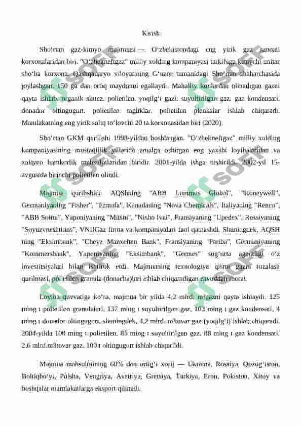 Polietilen olishda qo'llaniladigan xom-ashyo, ishlab chiqarish texnalogiyalari va Past bosimda polietilen olish texnalogiyasini avtomatlashtirish 3