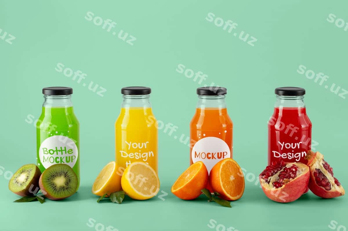 Etiket namunasi shisha shampir | Label mockup glass bottle 1