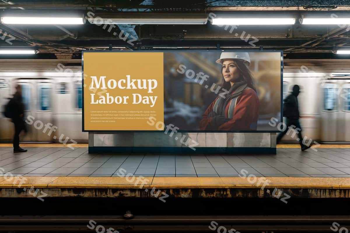Mehnat kuni reklama namuna dizayni | Labour day advertising mockup design 1