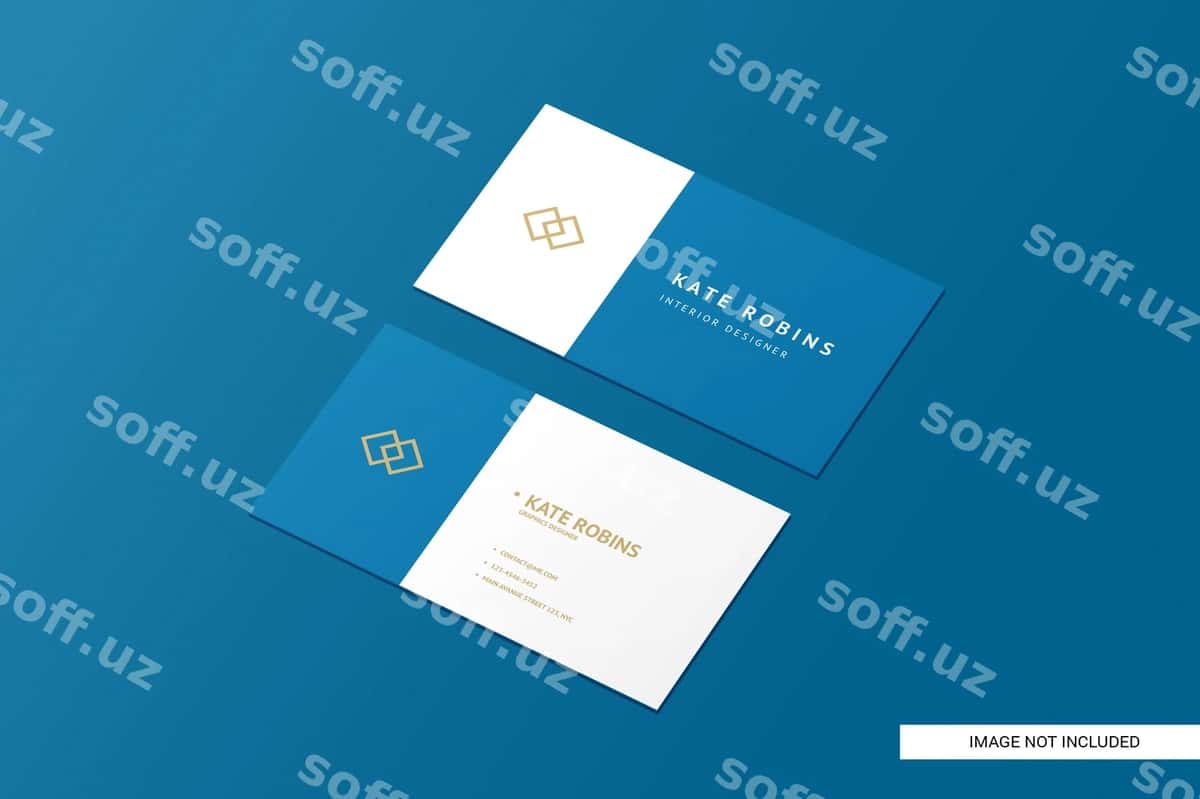 Gorizontal biznes karta namunasi | Landscape business card mockup 1