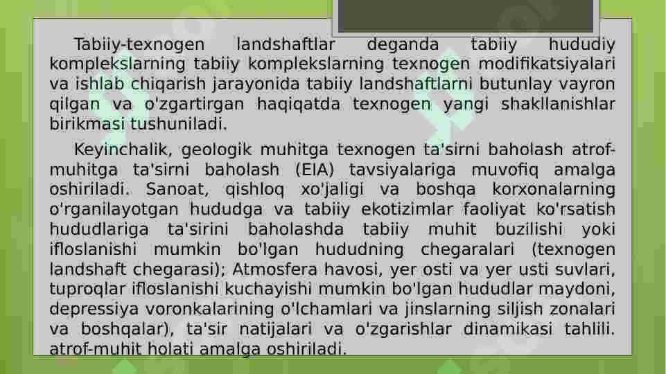 O’ZBEKISTONDA TEXNOGEN LANDSHAFTLAR 7