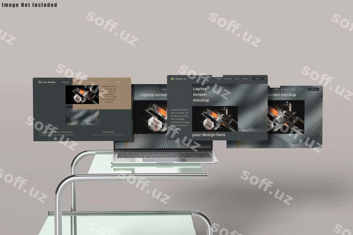 Noutbuk ekrani mockup | Laptop screen mockup 1