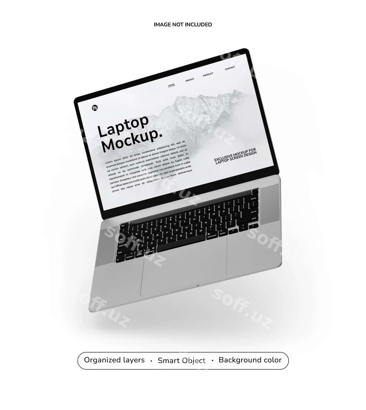 Laptop uchun veb-sayt maketi shablon | Laptop website mockup template 1