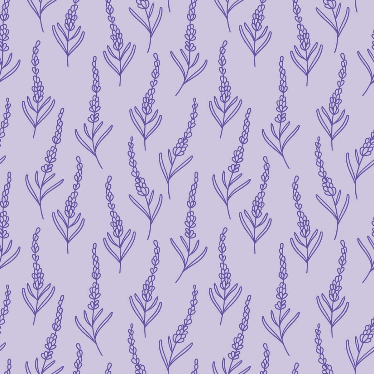 Qo'lda chizilgan vektorli lavanta yoqimli binafsharang gul naqshini chizadi | Hand drawn vector lavender doodles cute purple floral pattern 1