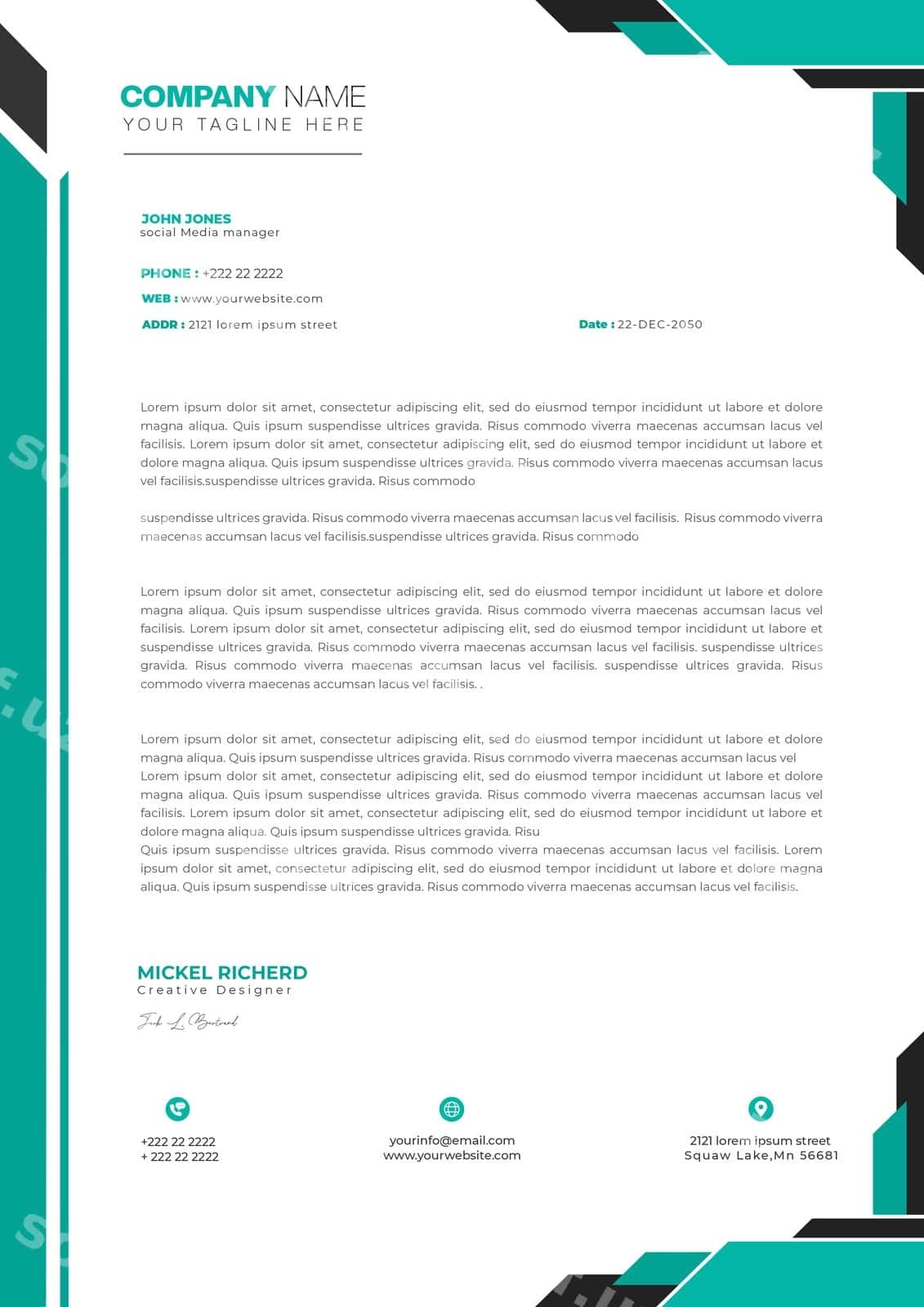 Xat sarlavhasi dizayni | Letter head design 1