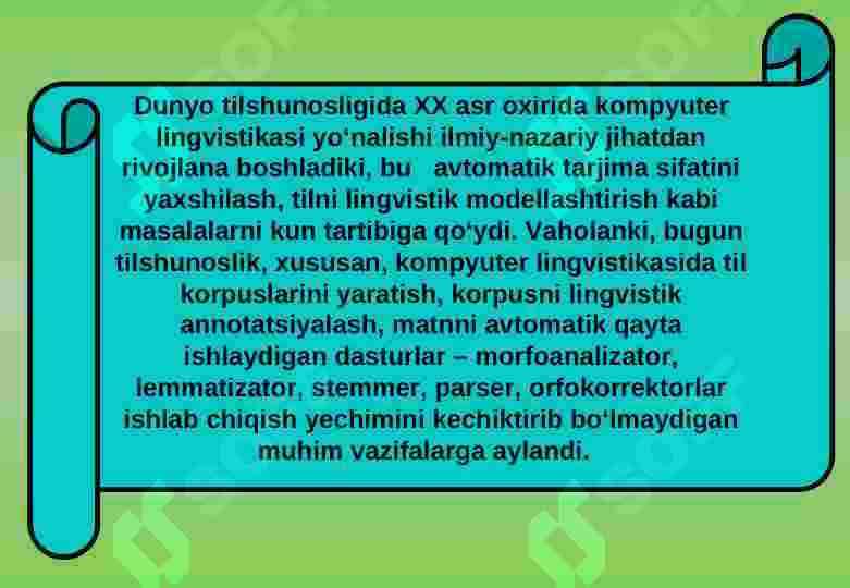 LINGVISTIK MA’LUMOTLARNI (MORFEMA, LEKSEMA, FRAZEMA, BIRIKMA VA GAP) KOMPYUTER TA’MINOTIGA KIRITISH VA QAYTA ISHLASH 4