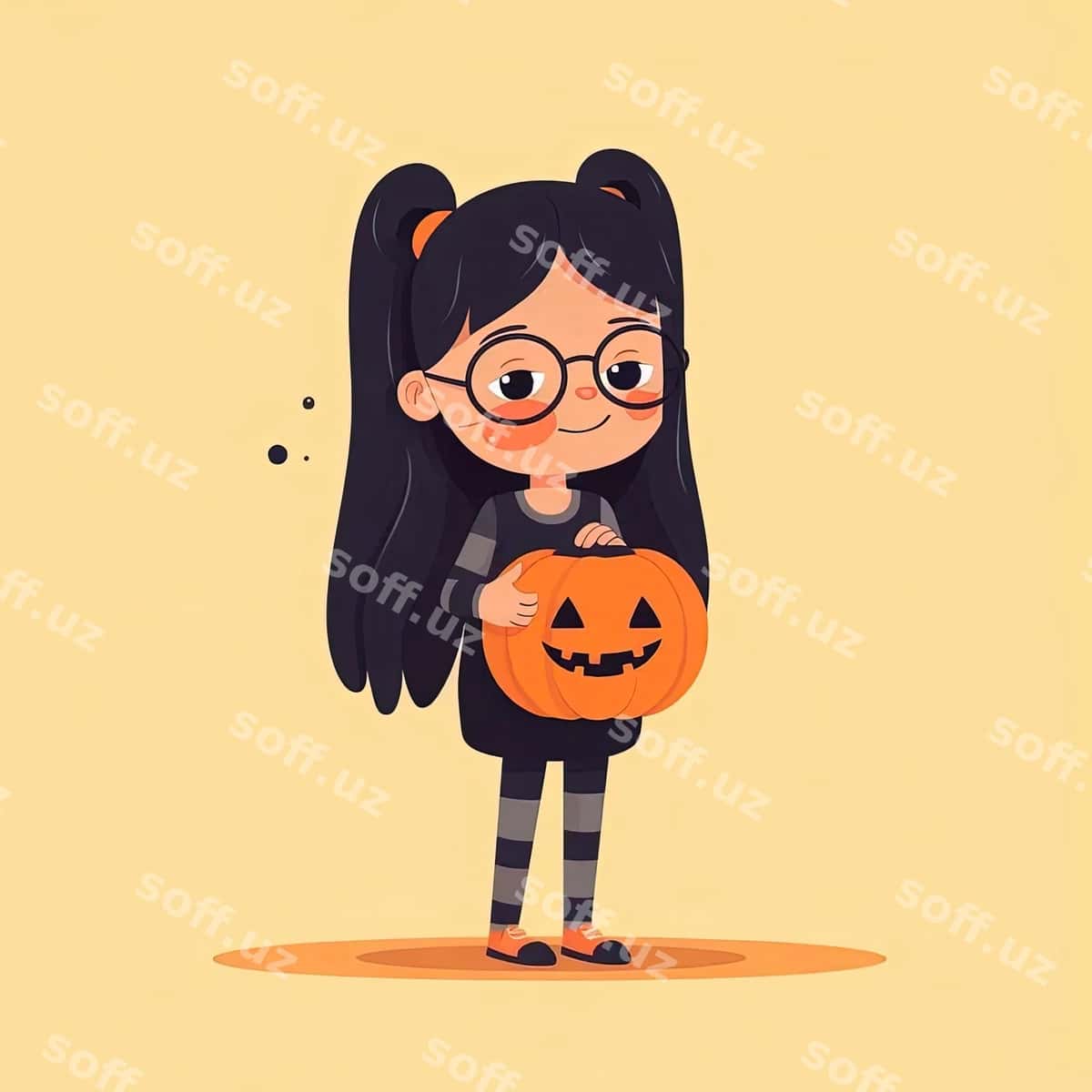 Bola qiz jack o lantern tutib | Little girl holding jack o lantern 1
