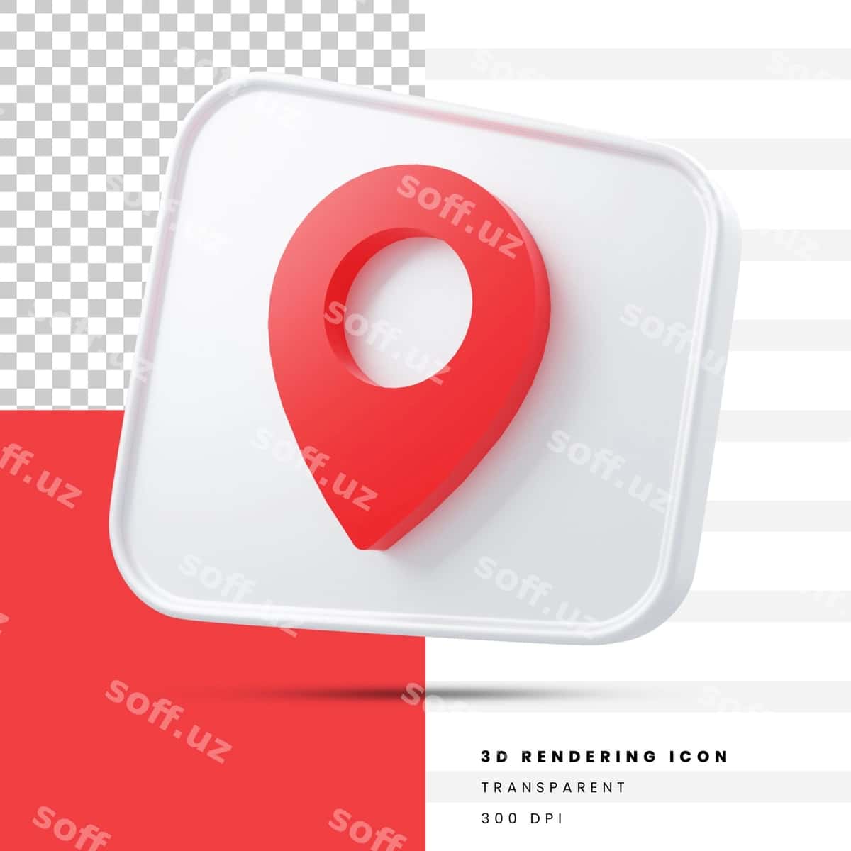 Joylashuvning 3D renderlash belgisi | Location 3d rendering icon 1
