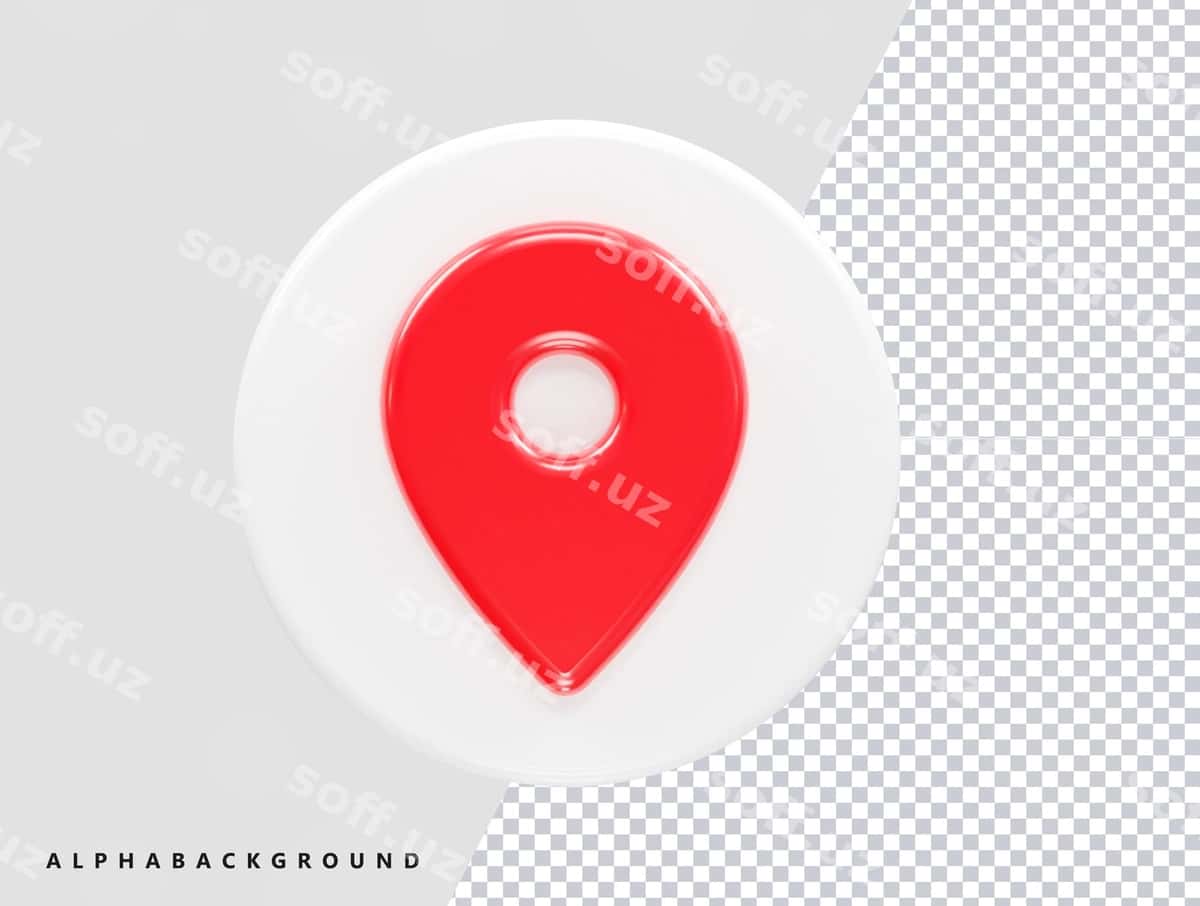 Joylashuv belgisi 3D renderlash vektori | Location icon 3d rendering vector 1