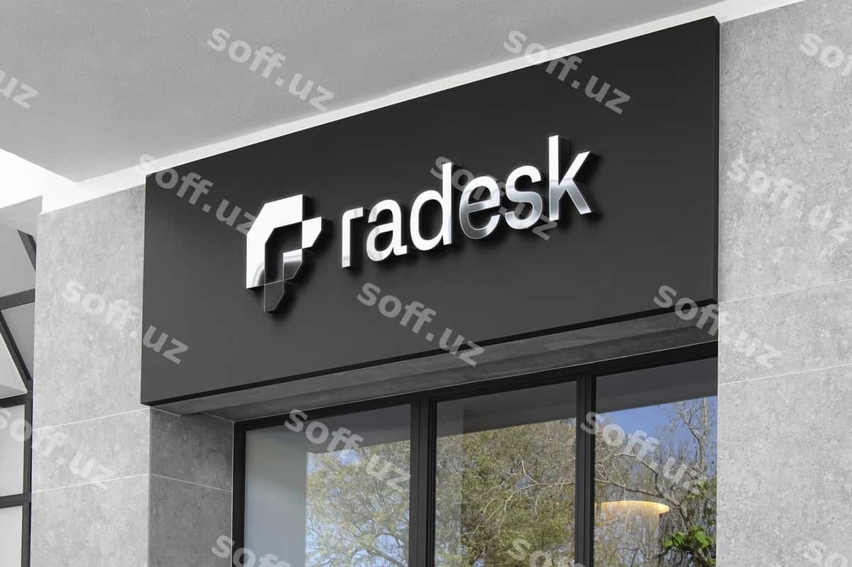 Logotip namunasi 3D hrom belgi studiya ofis | Logo mockup 3d chrome sign studio office 1