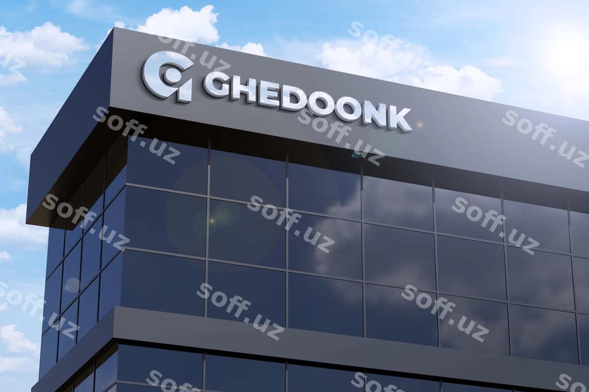 Logo namunasi uch oʻlchovli belgi binosi | Logo mockup 3d sign building 1